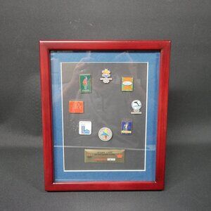 Framed Olympic Pin Set Aminco 2001 USA Games Collectible Set of 8 LE 0468/2002